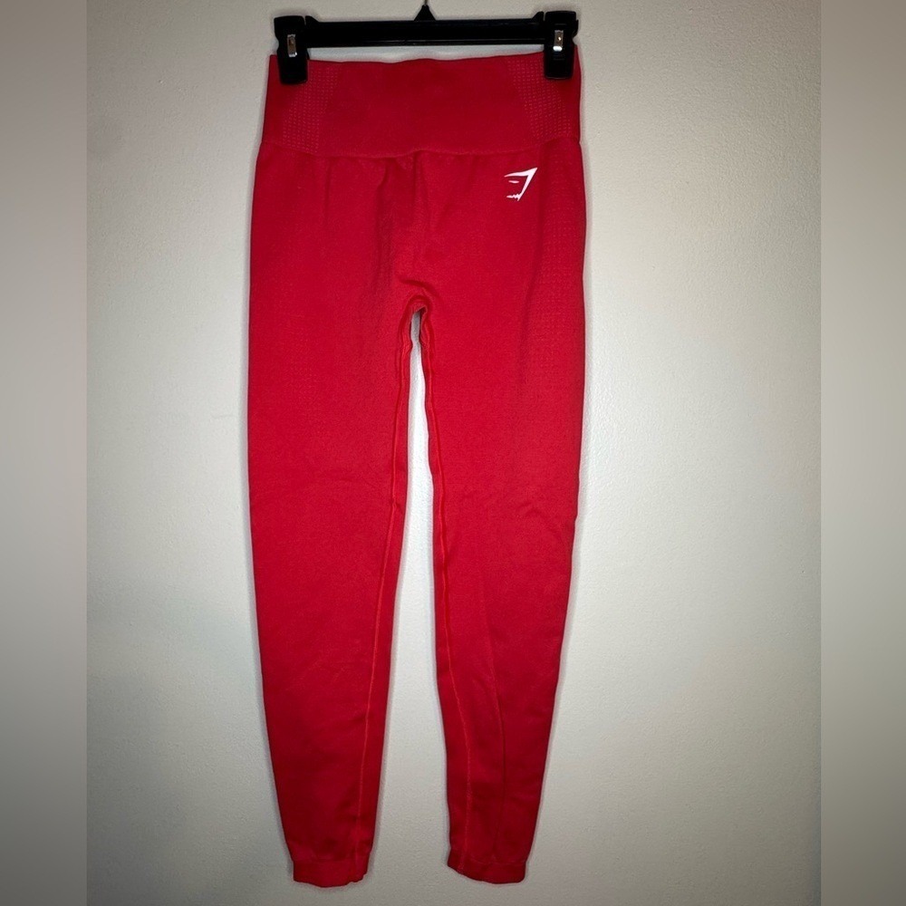 Gymshark Red Seamless Scrunch Butt Leggings High Waist Athletic Leggings